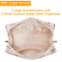 Large Makeup Bag Zipper Pouch Travel Cosmetic Organizer for Women and Girls (Large, Beige Bird)